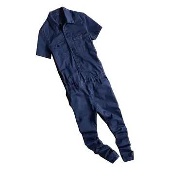 

2017 Summer New Fashion Style Mens Cool Slim Short Sleeve Denim Overalls , Man Short Jeans Jumpsuits , Male Body Suit