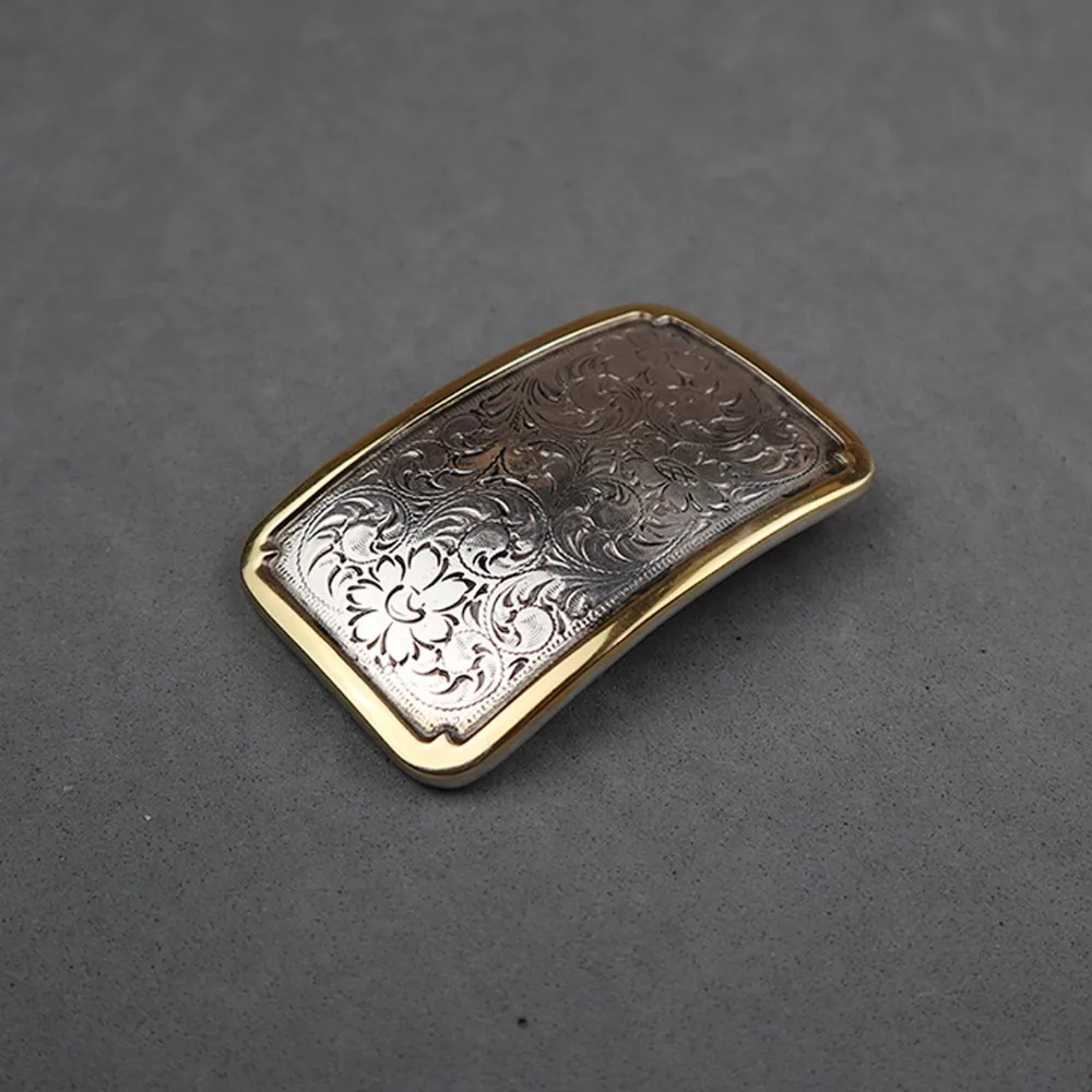

DIY Leathercraft Hardware 1-1/2''( 38mm) Sheridan Karaqusa Pattern Plate Buckle Belt Buckle SRTP/GP Finish #JH-1912SG-H38