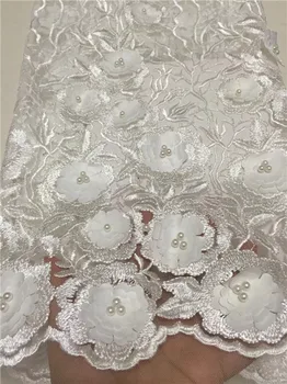 

Bridal Nigerian Wedding Lace Materials 3D Lace Fabric High Quality 2017 African Lace Fabric On Sale Beads Lace Fabric(CD1-83