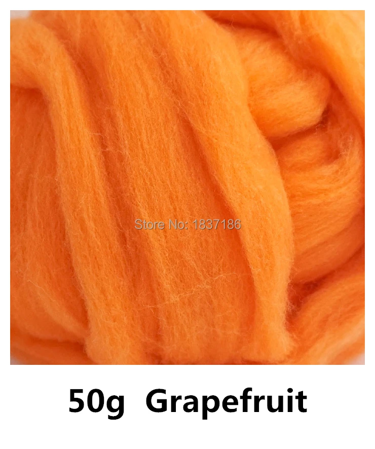 50 г супер быстрое валяние короткие волокна шерсть в игле Войлок Шерсть Войлок цветной грейпфрут мокрое валяние