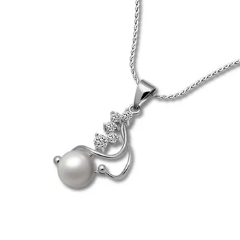 

Personalized Real 925 Sterling Silver Pearl Cecklace Pendant Chain Necklaces for Women Men Handmade Gifts Charming lady jewelry