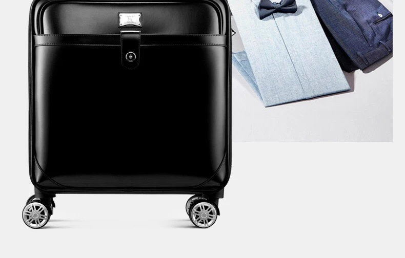 Брендовый модный чемодан на колесиках из натуральной кожи, высококачественный чемодан на колесиках, деловой чехол на колесиках
