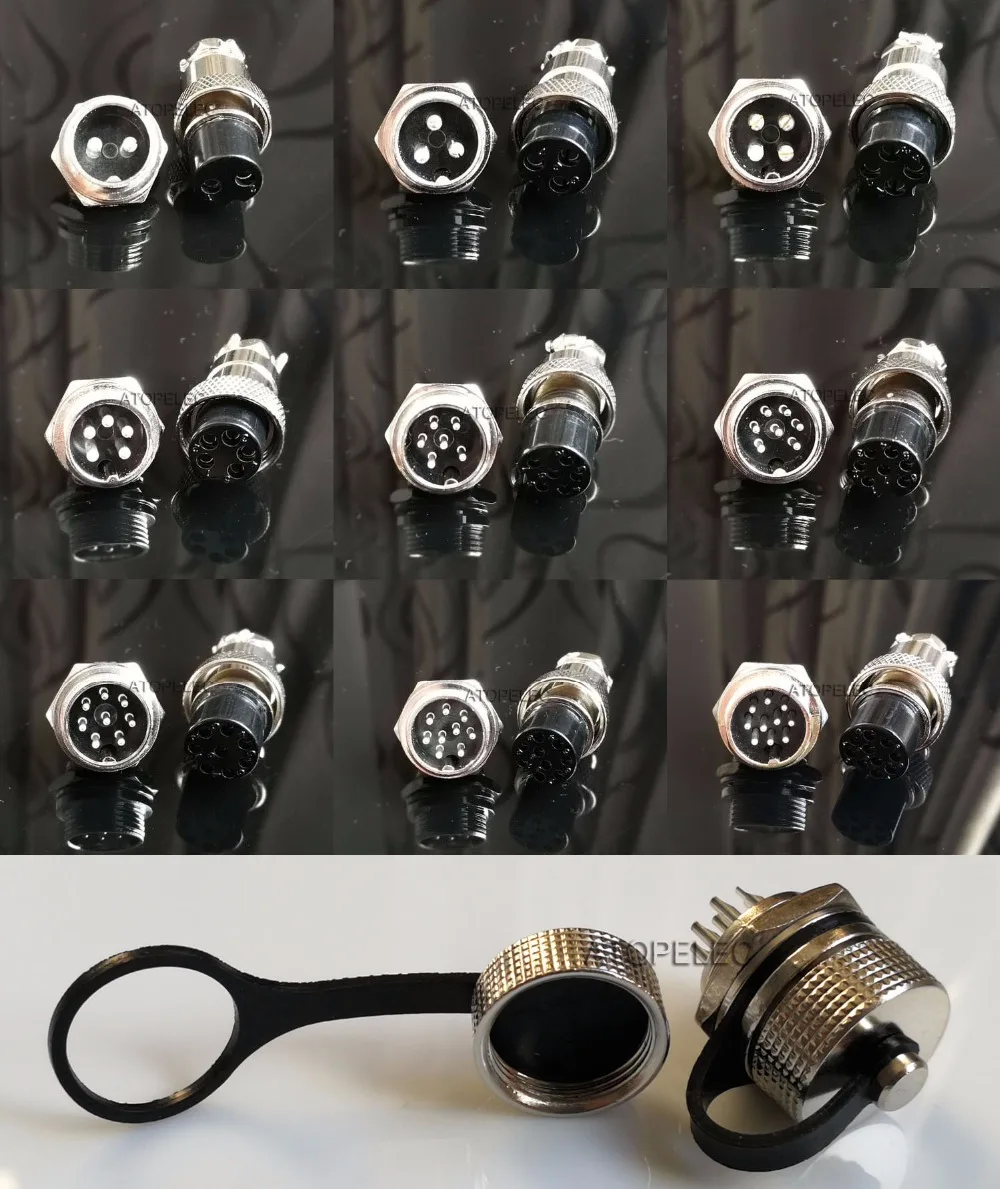 

1 Set GX16 16mm Aviation Plug Metal Panel Female+Male Connector+Metal Waterproof 2pin/3pin/4pin/5pin/6pin/7pin/8pin/9pin/10pin