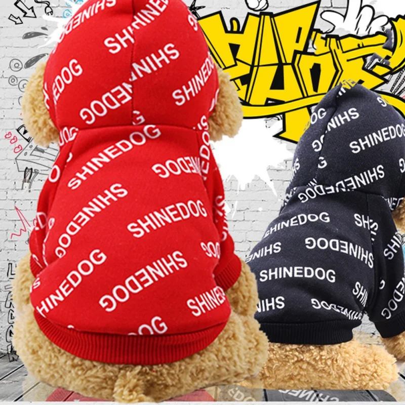 

Hooded pet dog cat clothes spring and autumn winter fleece sweater two feet clothes Teddy pet supplies