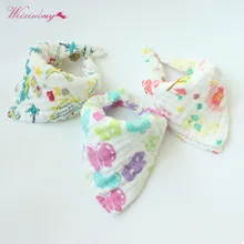 3 шт./компл. Модная одежда для детей, Детская мода нагрудники 28*28 см 6 слоев бандана мультфильм хлопок Мягкий шарф для малышей платок