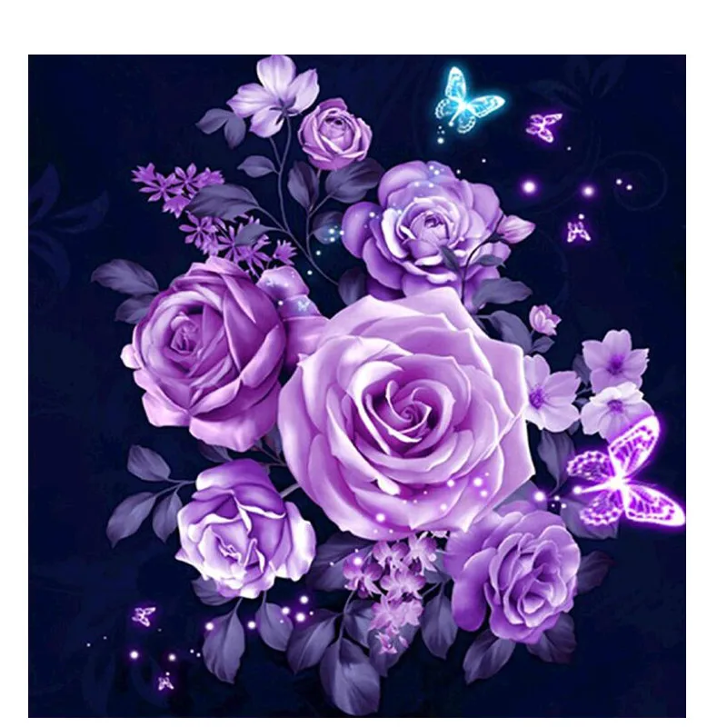 

Diamond Painting Flower Diy 5D Diamond Cross Embroidered Diamond Embroidered Rose Icon Diamond Mosaic Home Decor Custom Photo