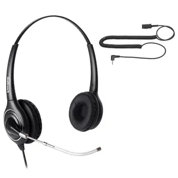 

2.5mm plug Noise canceling microphone with Quick Disconnect Cord Telephone headset for Polycom Grandstream Cisco Linksys etc