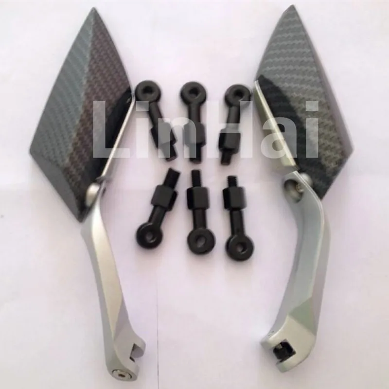 

Motorcycle KOSO Diamond Rearview Mirror Carbon Fiber And Silver