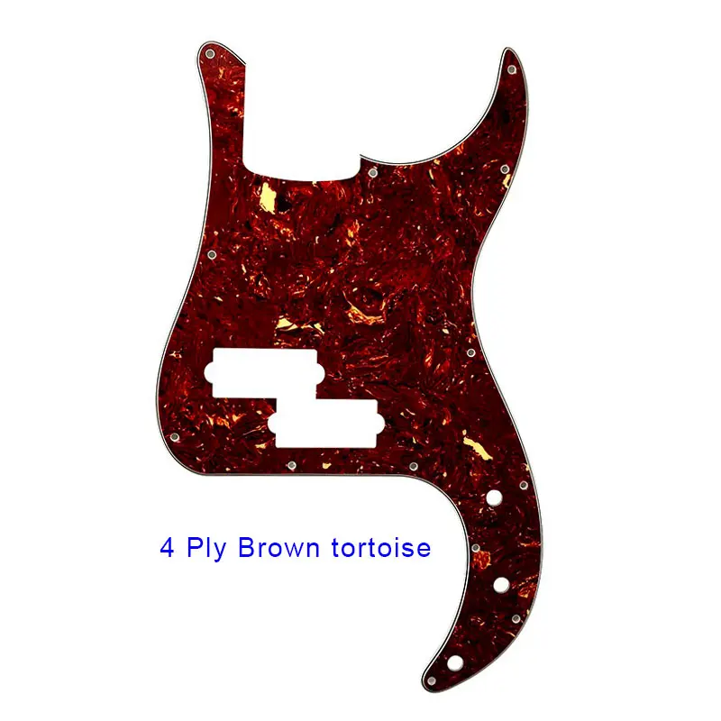 Pleroo гитарные части 13 отверстий накладки для Fender США/Мексика стандарт P бас Стиль гитары царапины пластины без фермы стержень отверстие - Цвет: brown tortoise