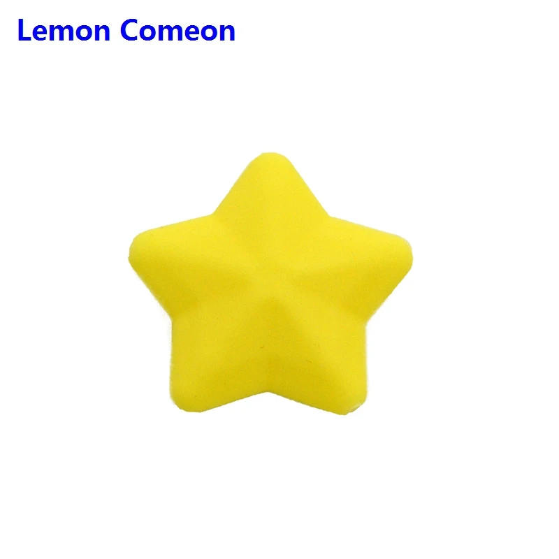 Lemon Comeon, 5 шт., силиконовая звезда, BPA бесплатно, силиконовые бусины, игрушка для грызунов, подарок для медсестры, сделай сам, цепочка для соски, ожерелье, прорезыватель, аксессуары - Цвет: 9