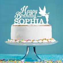 Пользовательское имя акриловая Фея счастливые украшения для волос Торт Топперы детский душ христианское распятье вечерние украшения