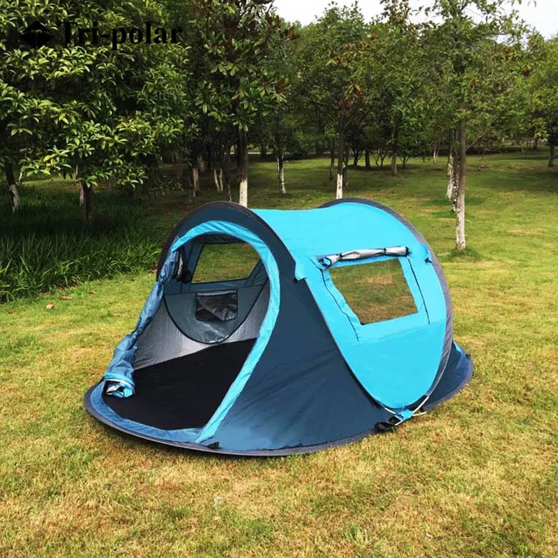 

Tri- polar Automatic Pop Up Camping Tent Large Space Outdoor 3-4 Persons Windproof Beach Camping Tent TP2329