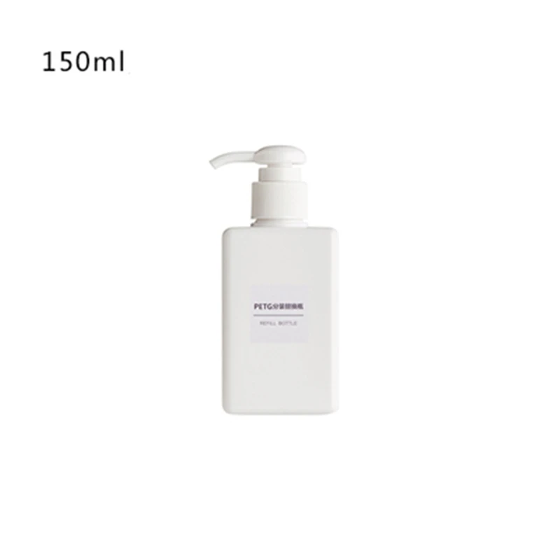 JiangChaoBo гель для душа прессованная бутылка шампунь влага бутилированная ванная комната мыло моющее средство пустая бутылка для лосьона - Цвет: 150ml White