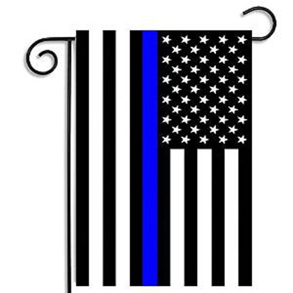 Thin Blue Line Stripes American Flags Banners Polyester 30*45CM US USA