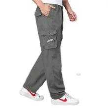 Для мужчин грузов брюки Повседневное Для мужчин эластичный пояс Multi-карман в целом мужской армейские Длинные Мешковатые большой Брюк XL 4XL 5XL 6XL Чжань DI JI ПУ