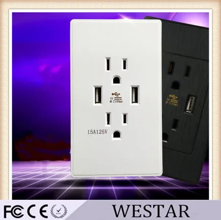 Model 120 American Standard Double USB Socket Six-hole Wall Power Panel 15A | Обустройство дома