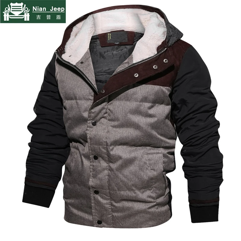 

Brand Winter Parka Men Casual Hooded Patchwork Cotton Padding Parka Men Clothing Winter Jacket Men Size S-2XL camperas hombre