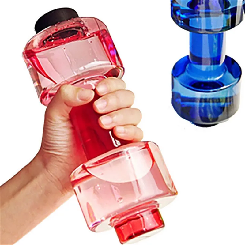 Персонализированная бутылка для питьевой воды с гантелями, пластиковая герметичная Герметичная Бутылка 550 мл для тренажерного зала, фитнеса, спорта