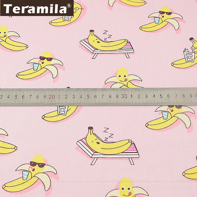 Teramila хлопковая ткань Лоскутная Скрапбукинг DIY швейный материал банановый стиль Twill Tecido Tela стежка Tissu Coton