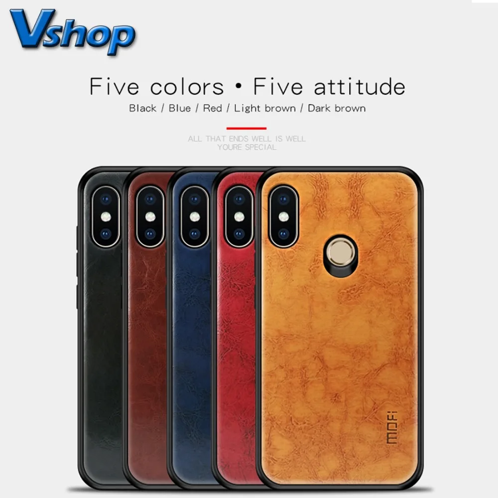 

MOFI Shockproof PU Paste PC Phone Case for Xiaomi Mi Mix 2S Redmi Note 4X MI 5X 5A 8 6 Pro 5 Pocophone F1 Smartphone Back Cover