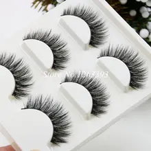3D Mink False Eyelashes 3 Pairs Natural Crisscross Stitching Soft Three-Dimensional Fake Eyelashes Stage Makeup Lashes