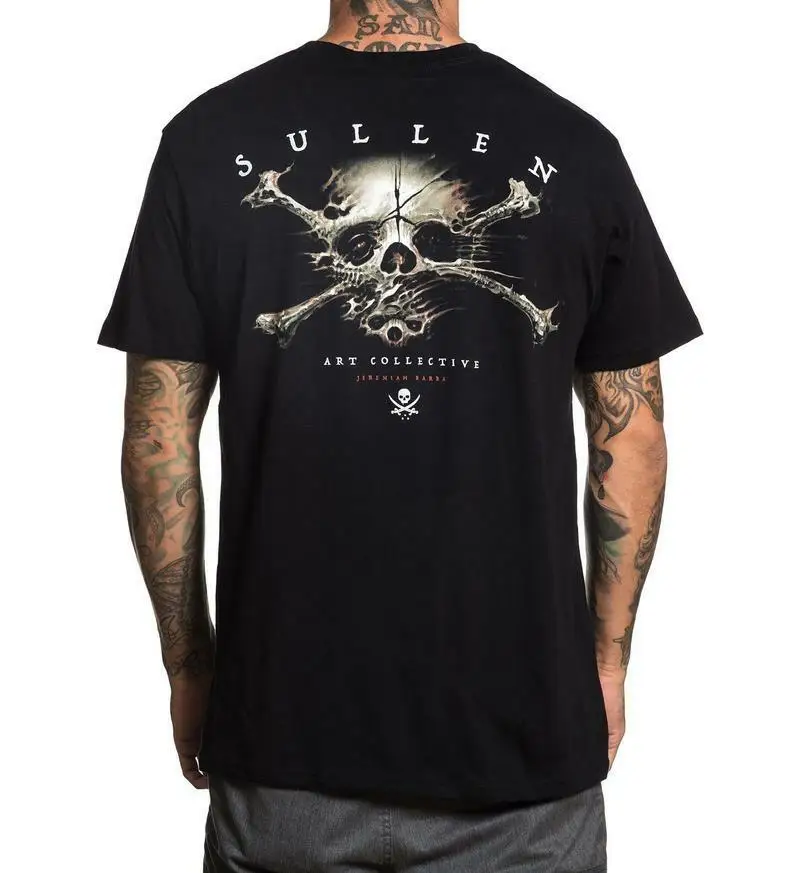 

Sullen Art Collective Piracy Tattoo Skull Crossbones Black Tee Shirt S-3xl Uk