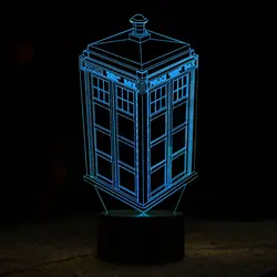 3D Led Спальня видения Настольный светильник 7 цветов изменить ночные огни Usb телефонная будка Форма для сна освещения атмосферу дома Декор