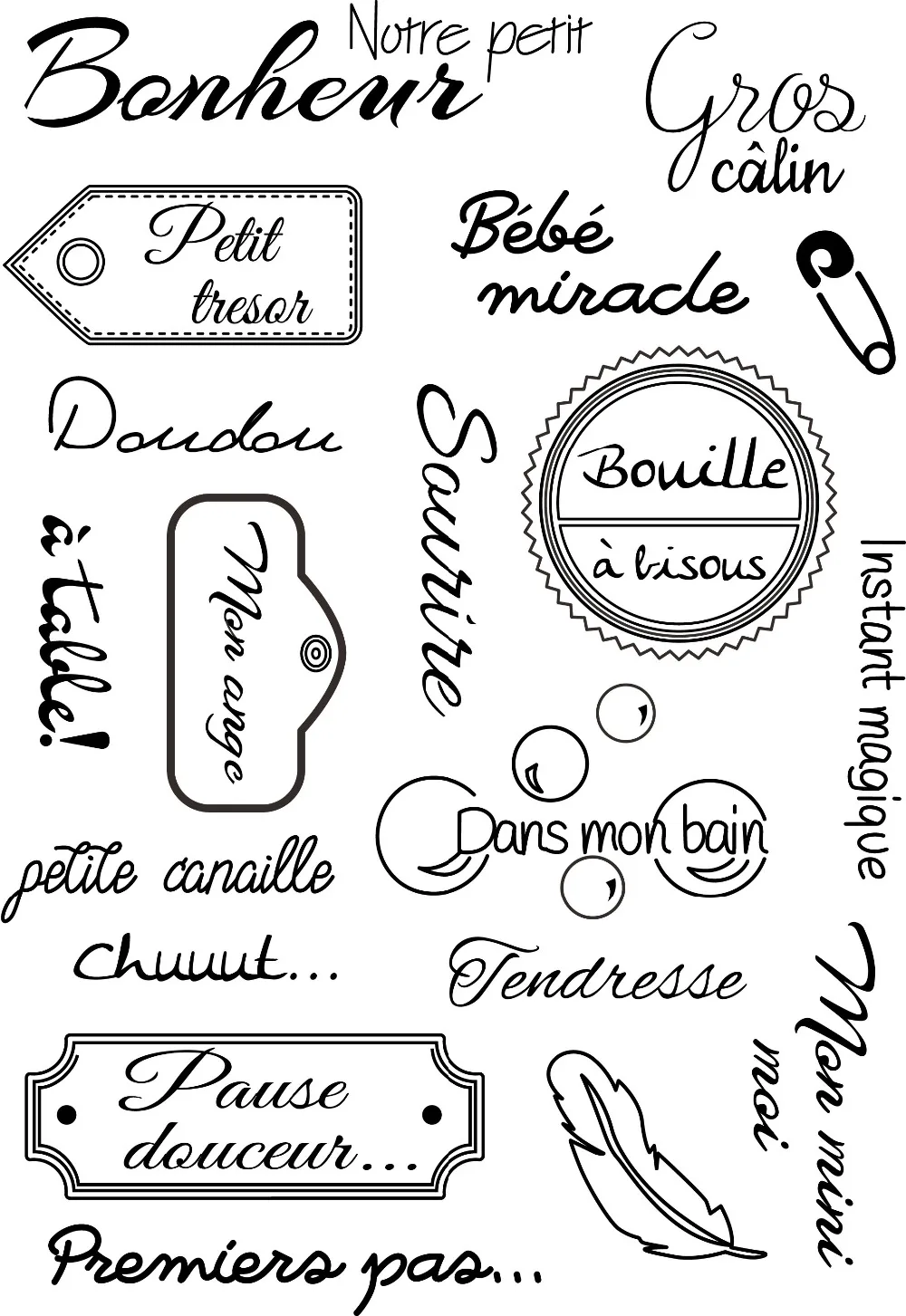 

French Words Transparent Clear Silicone Stamp/seal for DIY Scrapbooking/ Album Decorative Clear Stamp Sheets ST0141