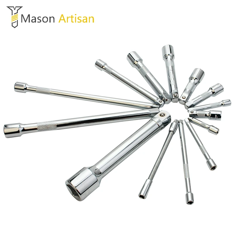 

1Piece 1/4" 3/8" 1/2" Drive Extension Bar Socket Spark Plug Removing Drive Tool Cr-V 50-250mm Extension Socket Drive Hand Tool