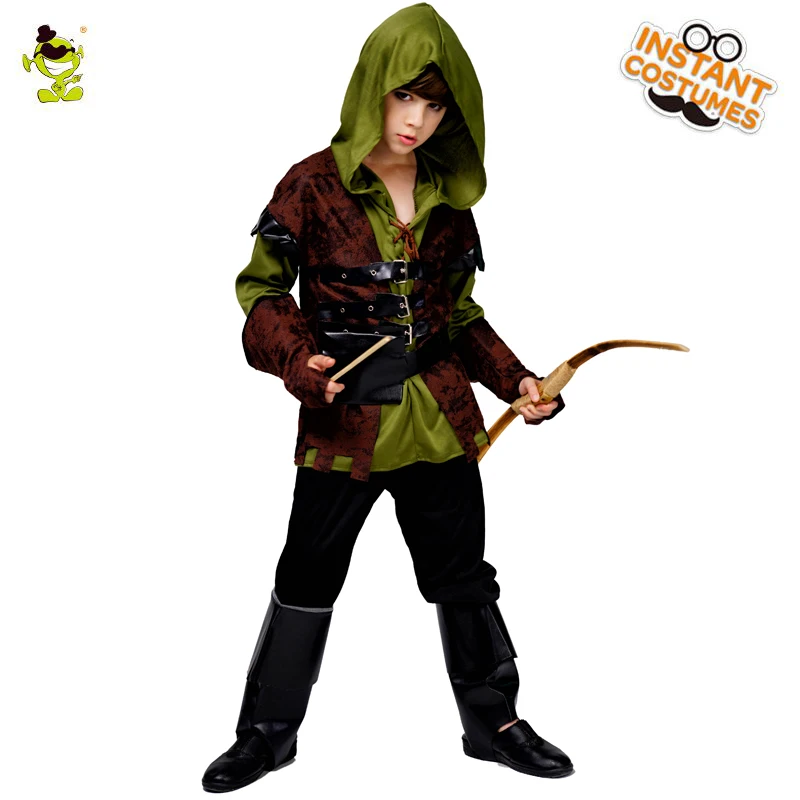 MEDIEVAL-RE ENACTMENT-GOTHIC-LARP-COSPLAY Robin Hood-Arrow-Hero Green Felt Hood