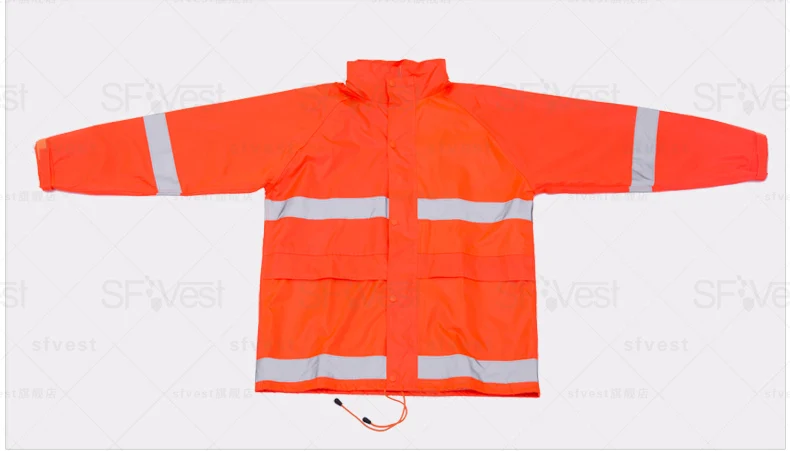SFVest высокой видимости светоотражающими плащи костюм световой защитный дождевик