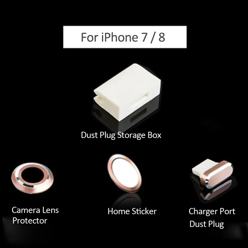Защитный чехол 4 в 1 для iPhone 7 8 металлический защитный задней камеры наклейка на