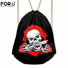 FORUDESIGNS/крутые женские и мужские сумки на шнурке с принтом черепа; повседневный рюкзак для путешествий; модные дизайнерские школьные сумки для девочек и мальчиков