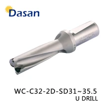 Drills 2D WC SP C32 31mm 32mm 33mm 34mm 35mm U Drill Indexable Insert Fast Drill Bit CNC Metal Drilling Tool for Index WC Insert Drills 2D WC SP C32 31mm 32mm 33mm 34mm 35mm U Drill Indexable Insert Fast Drill Bit CNC Metal Drilling Tool for Index WC Insert
