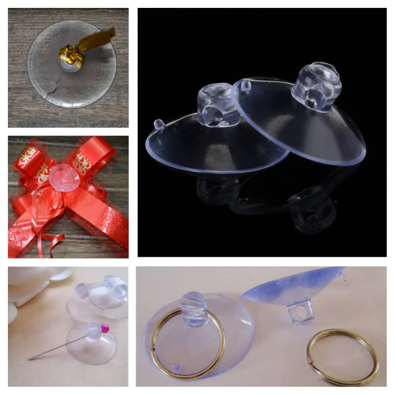 

20Pcs 2.5cm Multi-Functional Clear Suction Hooks Bathroom Kitchen Wall Strong Suction Cup Hook Vacuum Sucker DIY Craft Supply