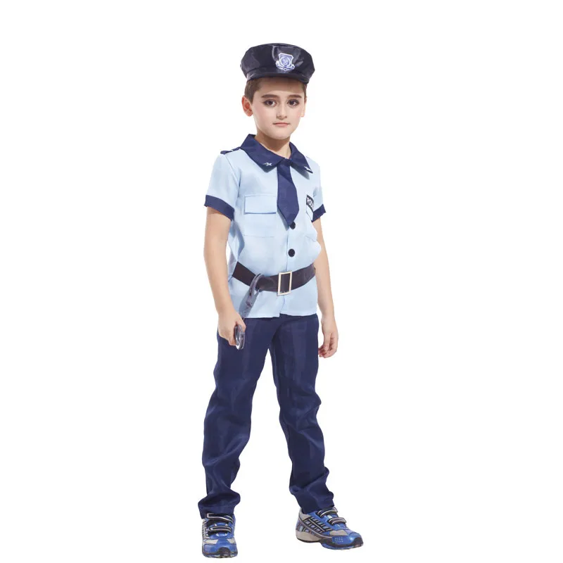 Boys Police Clothing Set Halloween Cosplay Costumes Cops Performance