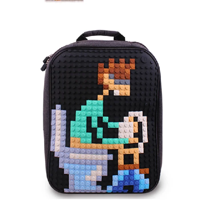 15 Inches Boy Girls Diy Pixel Puzzle Laptop Backpacks Men