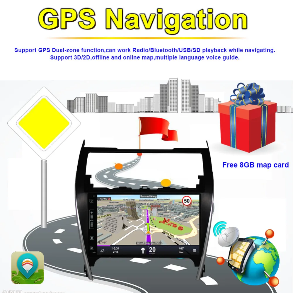 Android 8 0 IPS экран 4 Гб RAM Автомобильный GPS навигатор для Toyota Camry Европейский