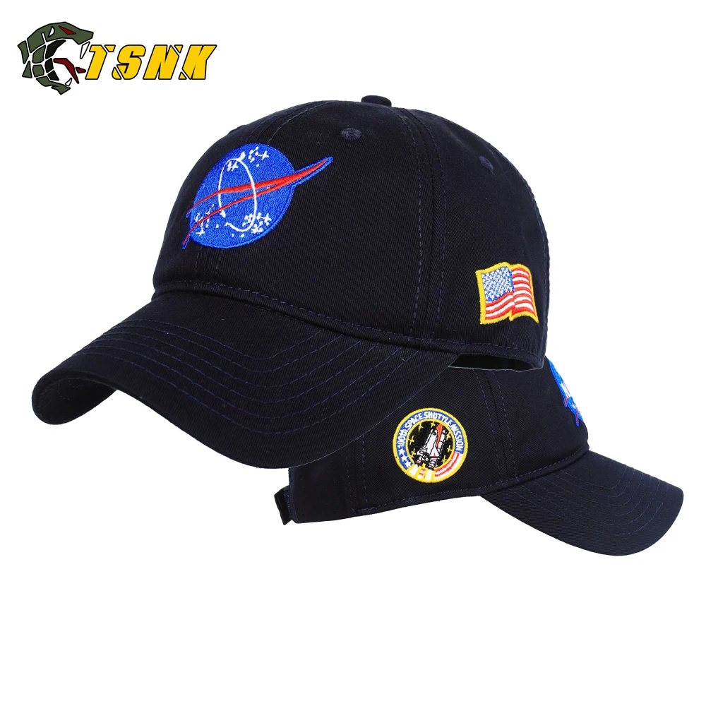 TSNK хлопчатобумажная вышивка &quotаэрокосмический/космический полет&quot Snapback шляпа