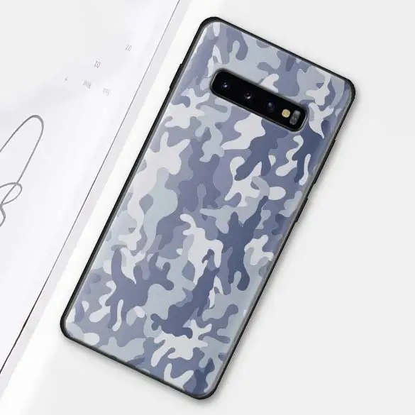 Камуфляжный военный армейский Черный силиконовый чехол для samsung Galaxy S10e S10 S8 S9 Plus S7 A40 A50 A70 Note 8 9 мягкий чехол - Цвет: 001