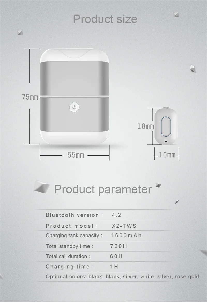 TWS V5.0 мини беспроводные наушники bluetooth X2-TWS стерео наушники бизнес-наушники-вкладыши с микрофоном громкой связи вызова