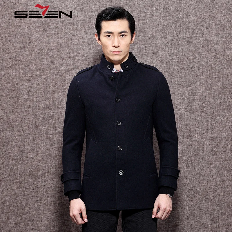 Seven7 Brand Men's Fashion Mandarin Collar Jacket Casual Slim Fit Male
