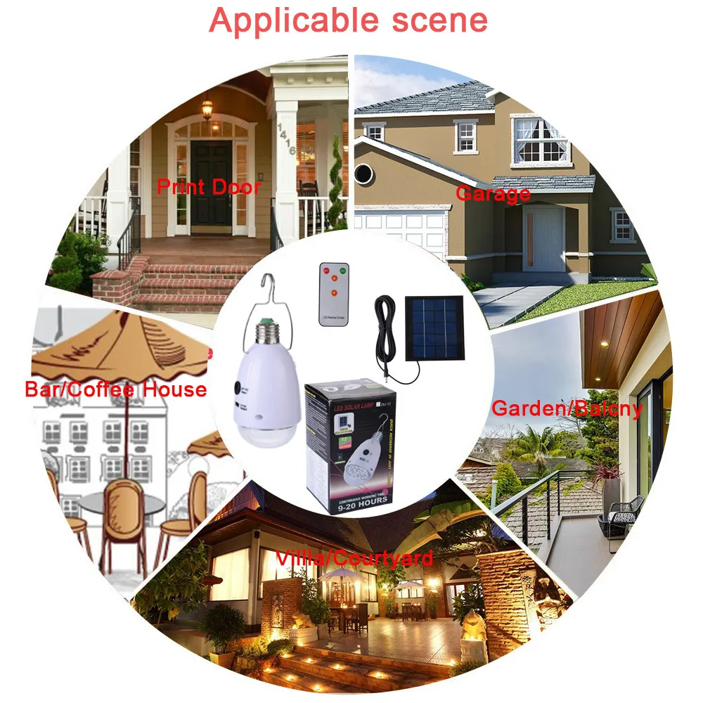 

NEW Modern Portable LED Multi-function Solar Light Hook, Remote Control Dimmable E27 Playing Dimmable Ceiling Lamp LIGHT 2019