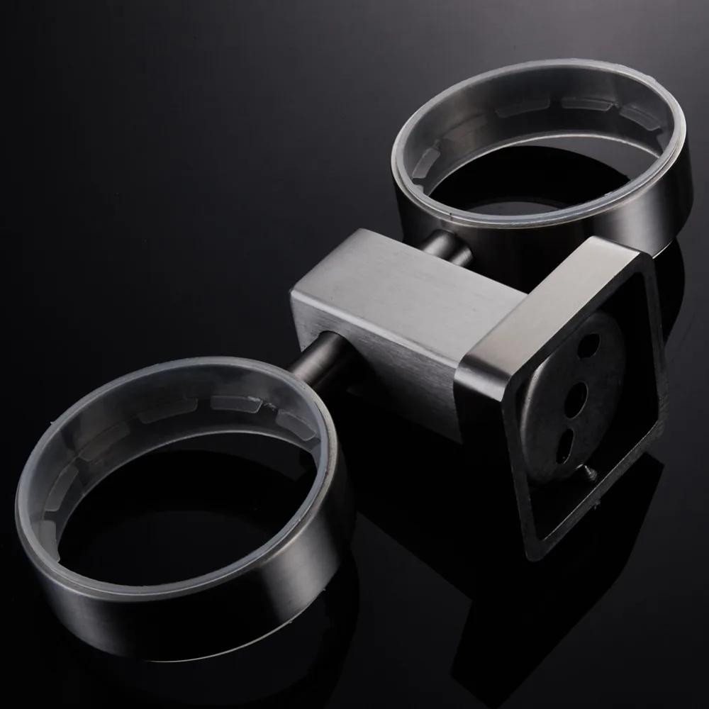 WEYUU Toothbrush Toothpaste Cup Holders SUS304 Stainless Steel Glass Tumbler Wall Mounted Bathroom Accessories Wire drawing