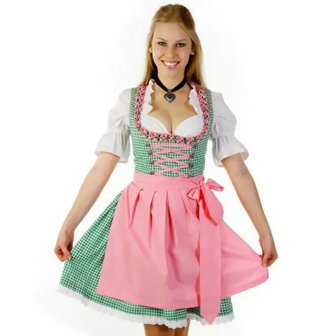 Традиционное женское платье размера плюс 4XL Dirndl, костюм для взрослых, бодикон, для девушек из баварского пива, Октоберфест - Цвет: as show