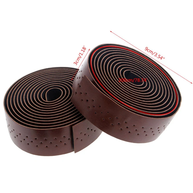 cheap NEW Bike Cycling Bicycle Sports Handlebar Tape Faux Leather Wrap Bar Plug Non slip Road Sports Bike Handle Wraps