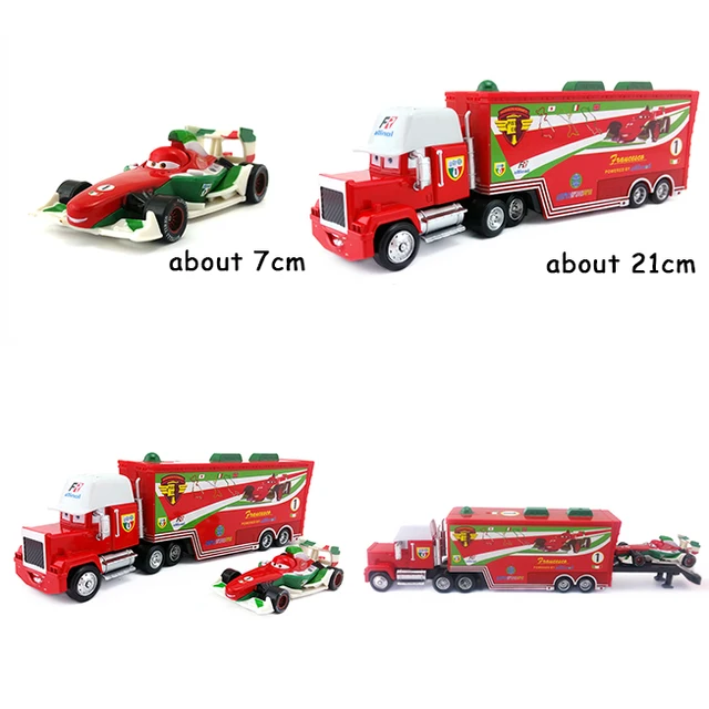 2PCS/SET Disney Pixar Cars 2 3 1:55 Diecast Alloy Metal Car Lightning McQueen Jackson Storm Mack Uncle Truck Model Car Kids Toy 4