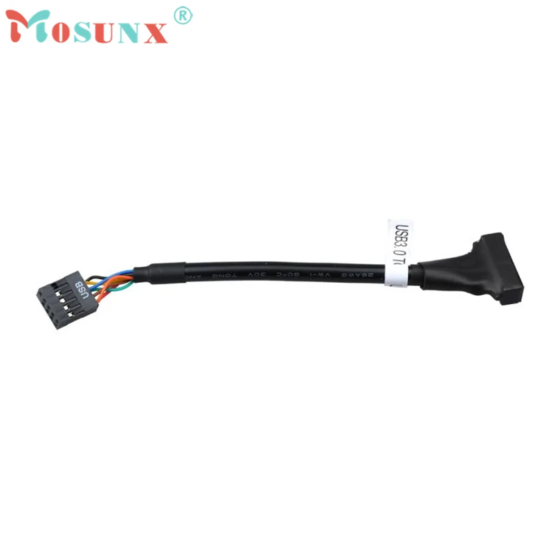 Кабель адаптер высшего качества 12 см 19Pin USB3.0 штекер на 9Pin USB2.0 Женский конвертер