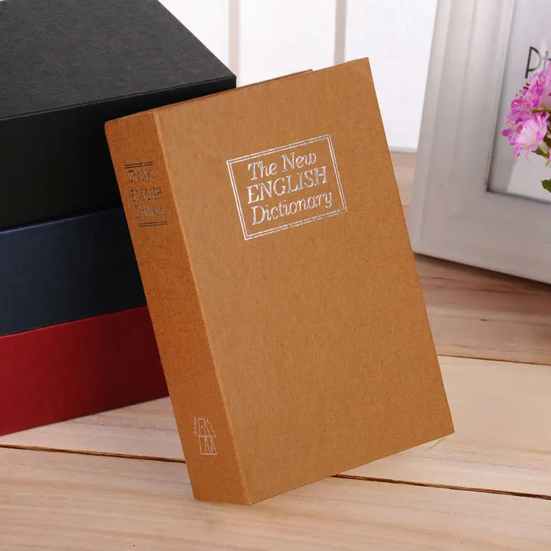 Metal Mini Cash Secure Hidden English Dictionary Money Box Coin Storage Books Safe Secret Piggy Bank 11.5*8*4.5CM