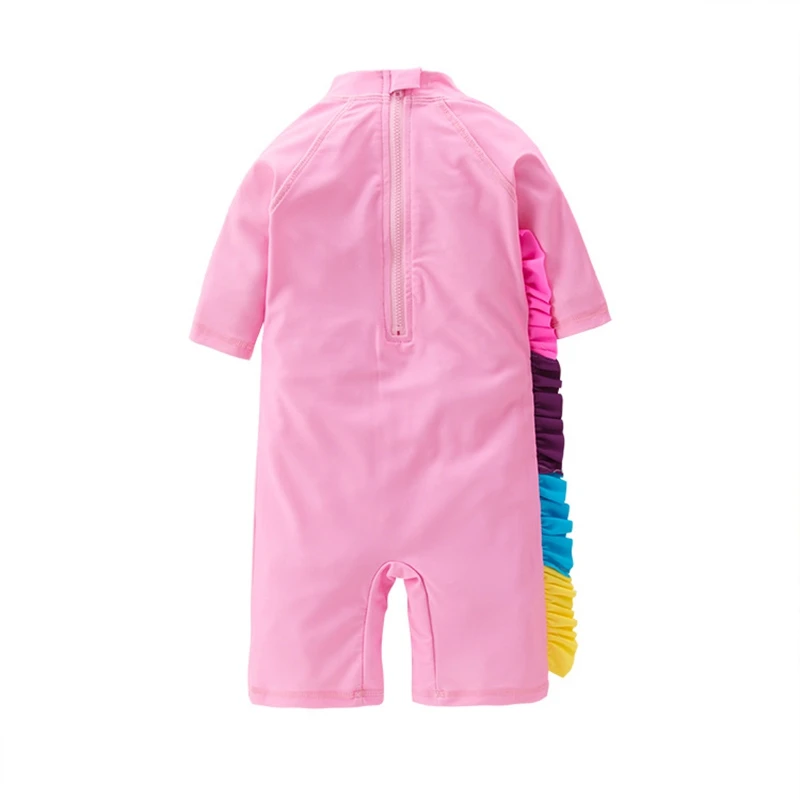 Купальный костюм для маленьких мальчиков и девочек, купальный костюм с розовым ремешком пони, Прямая поставка, пляжная одежда для детей 3-7 лет